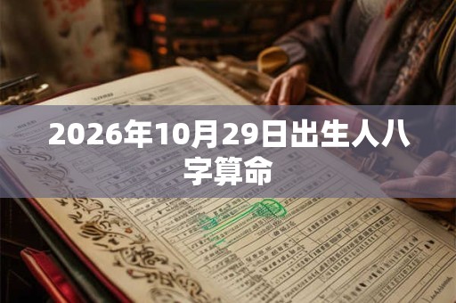 2026年10月29日出生人八字算命