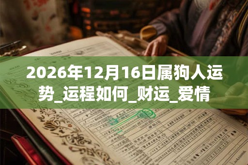 2026年12月16日属狗人运势_运程如何_财运_爱情