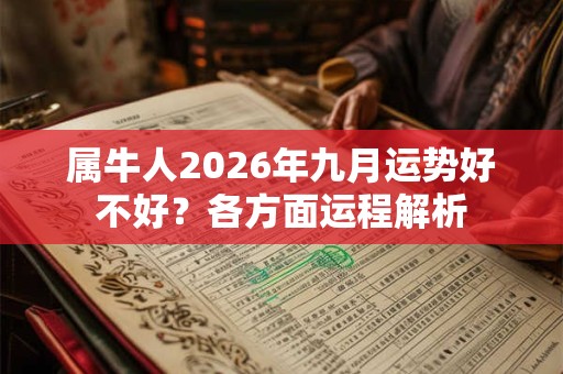 属牛人2026年九月运势好不好？各方面运程解析