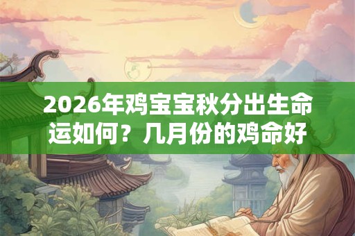 2026年鸡宝宝秋分出生命运如何？几月份的鸡命好