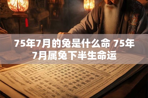 75年7月的兔是什么命 75年7月属兔下半生命运