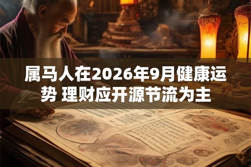 属马人在2026年9月健康运势 理财应开源节流为主
