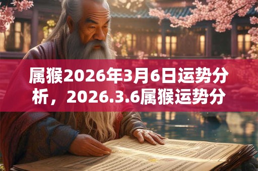 属猴2026年3月6日运势分析，2026.3.6属猴运势分析