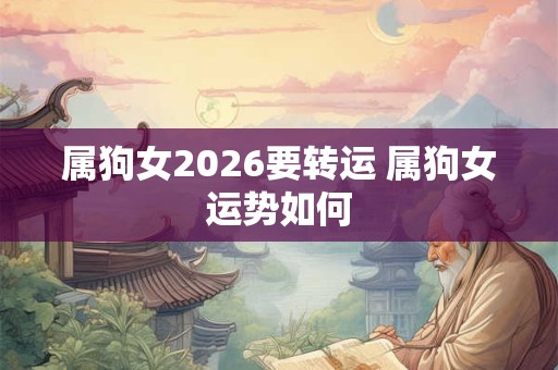 属狗女2026要转运 属狗女运势如何 属狗女2026要转运 属狗女运势如何