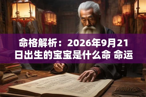命格解析：2026年9月21日出生的宝宝是什么命 命运好吗