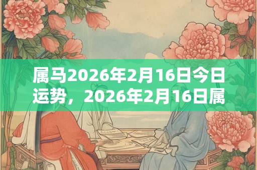 属马2026年2月16日今日运势，2026年2月16日属马人运势好吗？