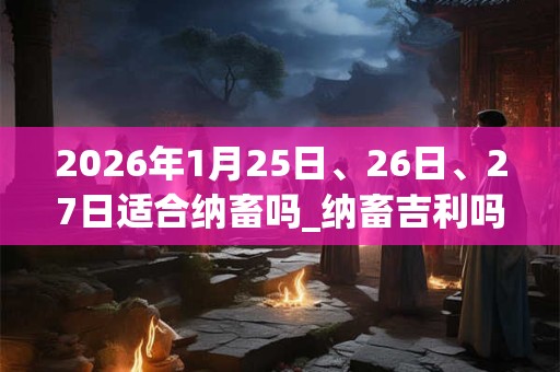 2026年1月25日、26日、27日适合纳畜吗_纳畜吉利吗