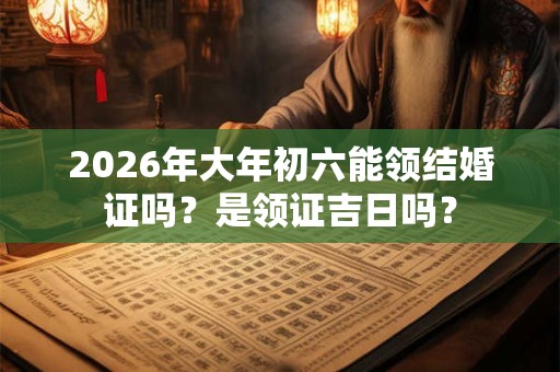 2026年大年初六能领结婚证吗？是领证吉日吗？