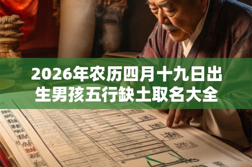 2026年农历四月十九日出生男孩五行缺土取名大全