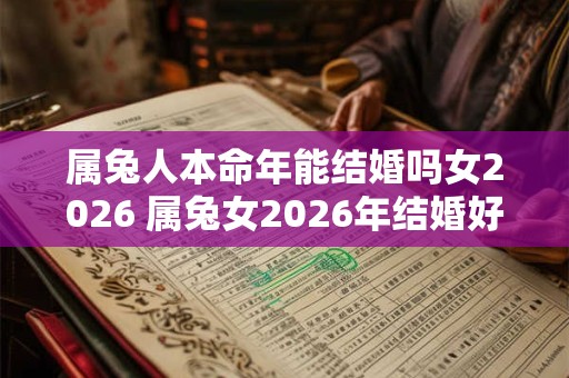 属兔人本命年能结婚吗女2026 属兔女2026年结婚好不好