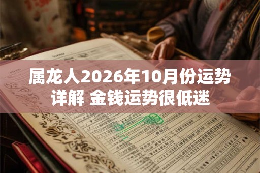 属龙人2026年10月份运势详解 金钱运势很低迷
