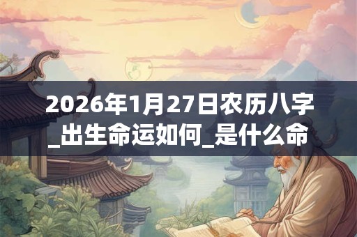 2026年1月27日农历八字_出生命运如何_是什么命