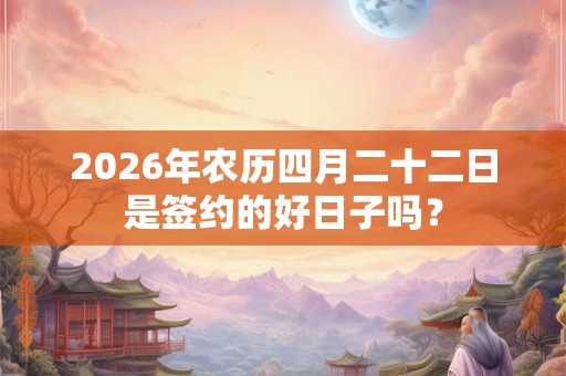 2026年农历四月二十二日是签约的好日子吗？