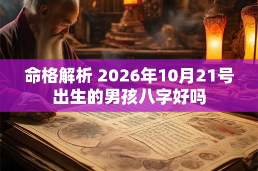 命格解析 2026年10月21号出生的男孩八字好吗
