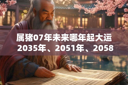 属猪07年未来哪年起大运 2035年、2051年、2058年