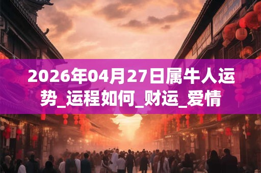2026年04月27日属牛人运势_运程如何_财运_爱情