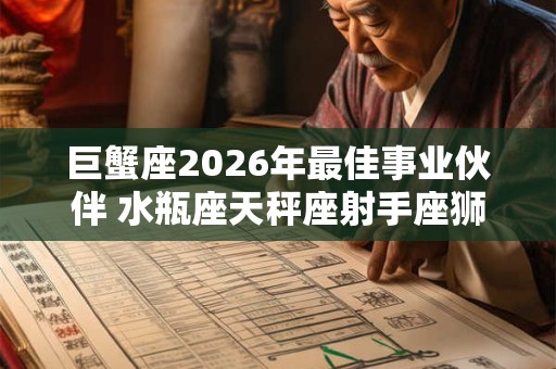 巨蟹座2026年最佳事业伙伴 水瓶座天秤座射手座狮子座