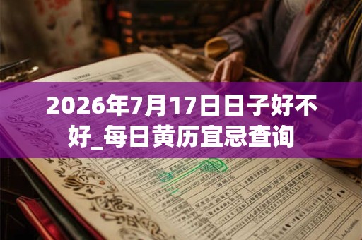 2026年7月17日日子好不好_每日黄历宜忌查询