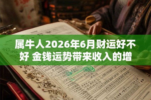 属牛人2026年6月财运好不好 金钱运势带来收入的增加