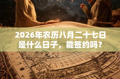 2026年农历八月二十七日是什么日子，能签约吗？