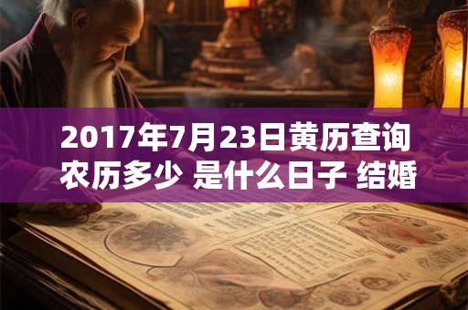 2017年7月23日黄历查询 农历多少 是什么日子 结婚吉时