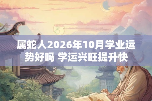 属蛇人2026年10月学业运势好吗 学运兴旺提升快