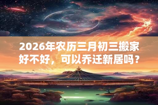 2026年农历三月初三搬家好不好，可以乔迁新居吗？