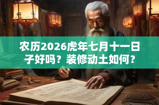 农历2026虎年七月十一日子好吗？装修动土如何？