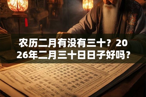农历二月有没有三十？2026年二月三十日日子好吗？
