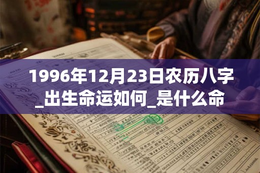 1996年12月23日农历八字_出生命运如何_是什么命