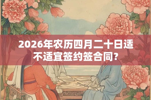 2026年农历四月二十日适不适宜签约签合同？