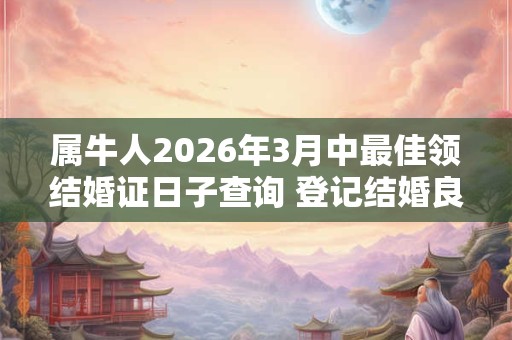 属牛人2026年3月中最佳领结婚证日子查询 登记结婚良机