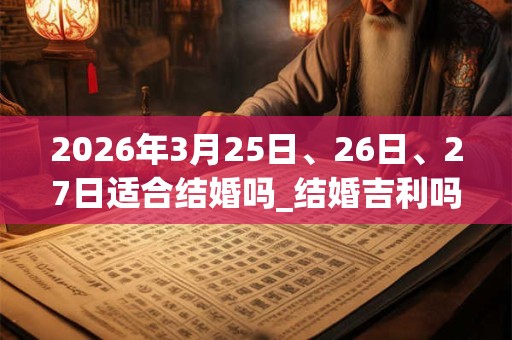 2026年3月25日、26日、27日适合结婚吗_结婚吉利吗