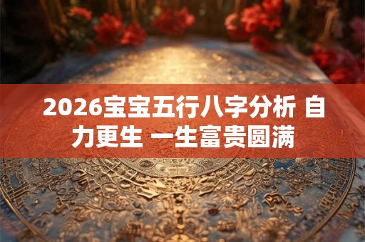 2026宝宝五行八字分析 自力更生 一生富贵圆满
