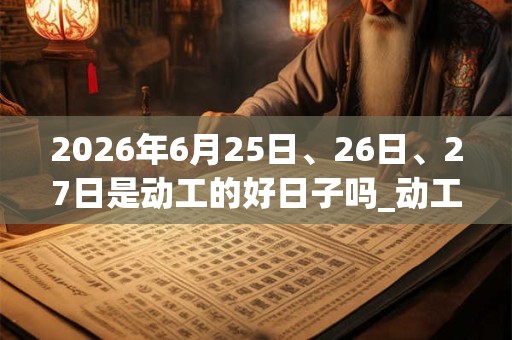 2026年6月25日、26日、27日是动工的好日子吗_动工可以吗