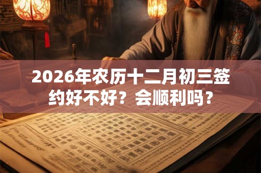 2026年农历十二月初三签约好不好?会顺利吗? 2026年农历十二月初三签约好不好?会顺利吗?