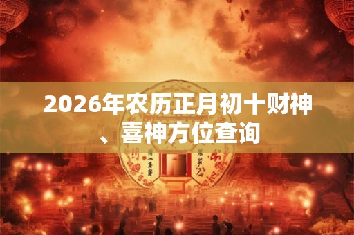 2026年农历正月初十财神、喜神方位查询