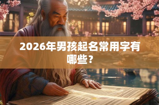 2026年男孩起名常用字有哪些？