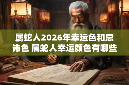 属蛇人2026年幸运色和忌讳色 属蛇人幸运颜色有哪些