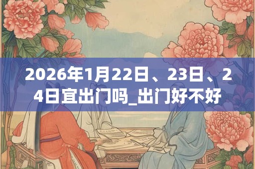 2026年1月22日、23日、24日宜出门吗_出门好不好