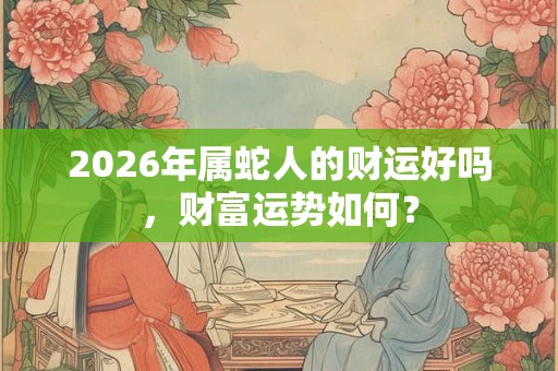 2026年属蛇人的财运好吗,财富运势如何? 2026年属蛇人的财运好吗,财富运势如何?