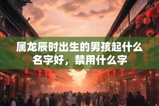 属龙辰时出生的男孩起什么名字好，禁用什么字