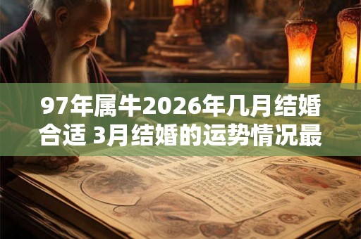 97年属牛2026年几月结婚合适 3月结婚的运势情况最佳