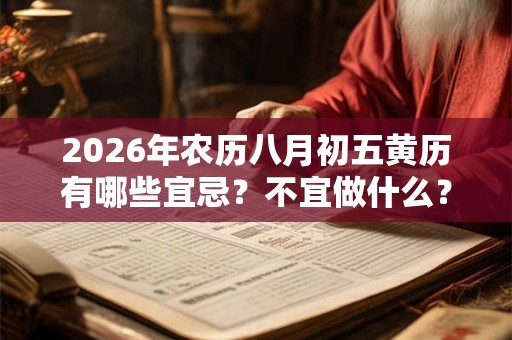 2026年农历八月初五黄历有哪些宜忌？不宜做什么？