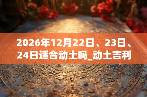 2026年12月22日、23日、24日适合动土吗_动土吉利吗