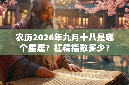农历2026年九月十八是哪个星座？杠精指数多少？