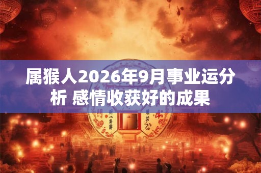 属猴人2026年9月事业运分析 感情收获好的成果