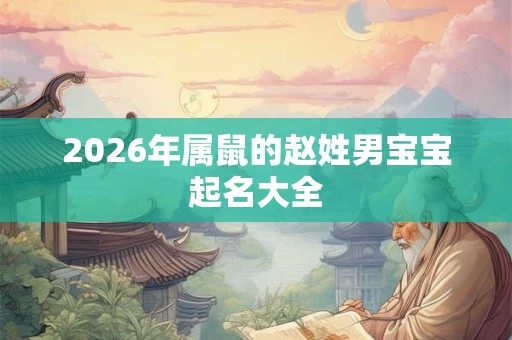 2026年属鼠的赵姓男宝宝起名大全