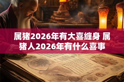 属猪2026年有大喜缠身 属猪人2026年有什么喜事