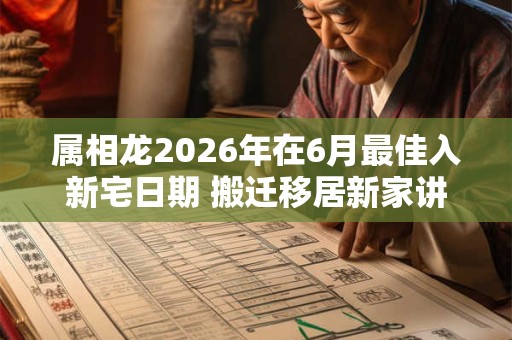 属相龙2026年在6月最佳入新宅日期 搬迁移居新家讲究